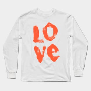 LOVE - in Orange Long Sleeve T-Shirt